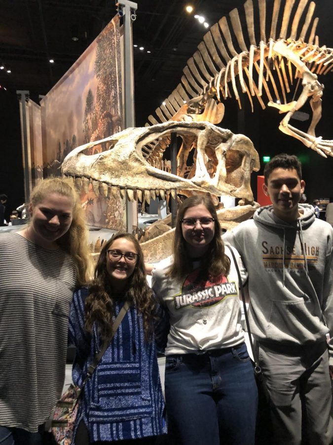 Sophomores Lauren Crook, Adalia Hayes, Kristin Gooding and River Minor enjoyed the Perot Museum during Thanksgiving break.