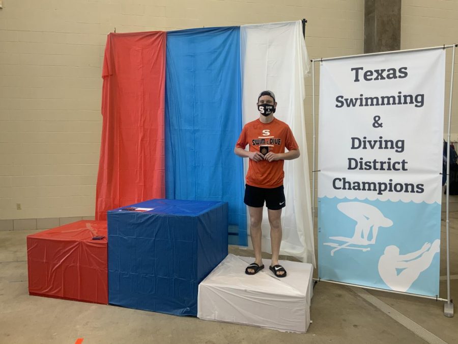 Junior Lucas Carter placed third in the Texas District Diving Meet.